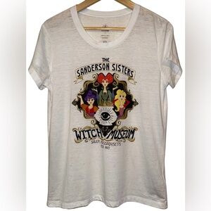 Disney Hocus Pocus Cotton Blend Graphic Tee Sanderson Sisters Size S Glitter